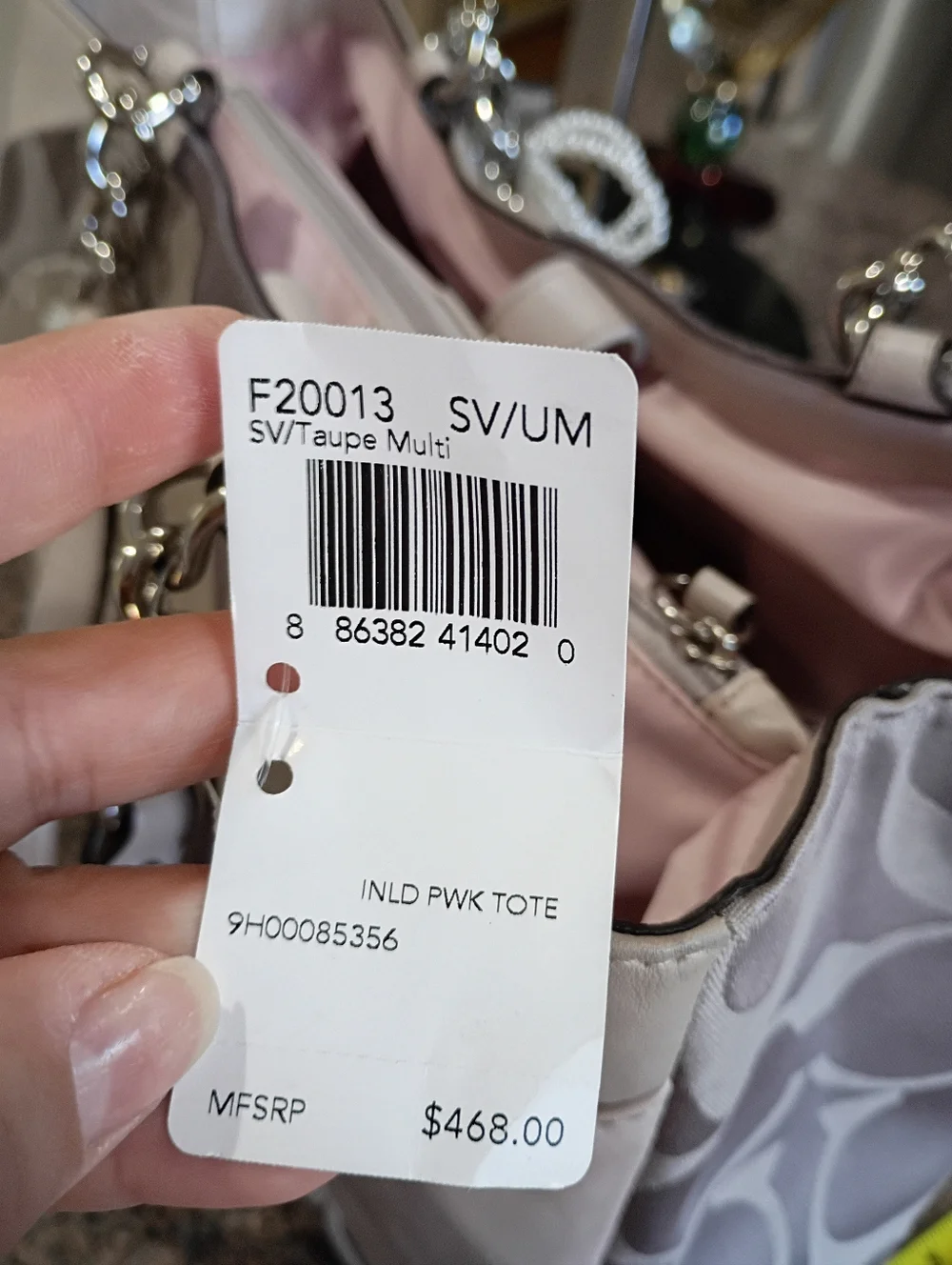 NWT Coach ParchWork Inlaid Shimmer Blush Gray